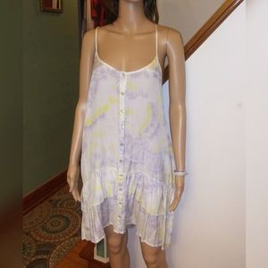 Free people white, yellow, Gray sundress Sz-Medium
